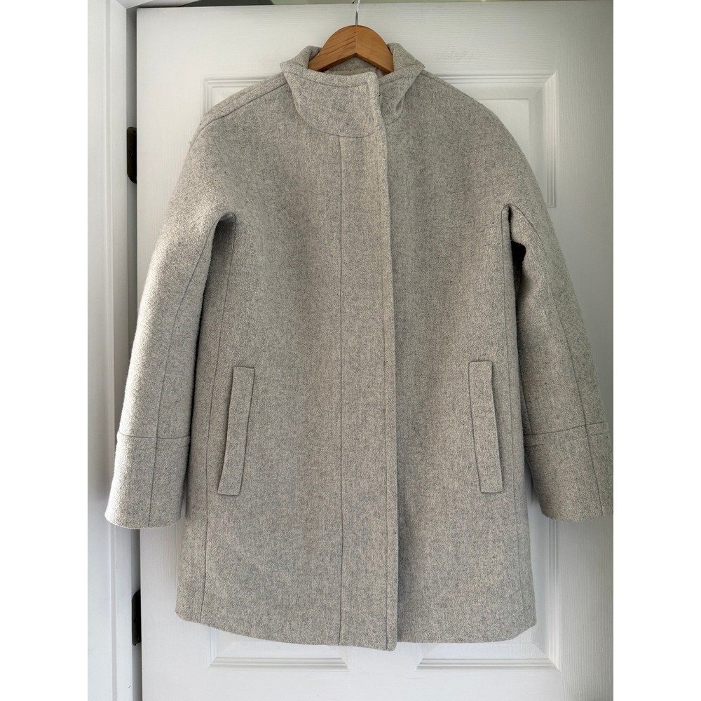 J. Crew Womens Gray Wool City Coat Quiet Luxury Preppy Cozy Corporate Chic
